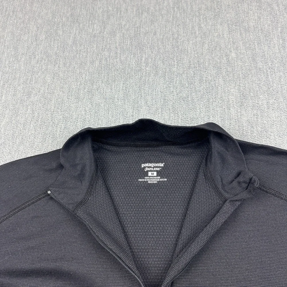 Patagonia Shirt Womens Medium Black Capilene Midweight Zip-T Pullover Made USA - Picture 3 of 12